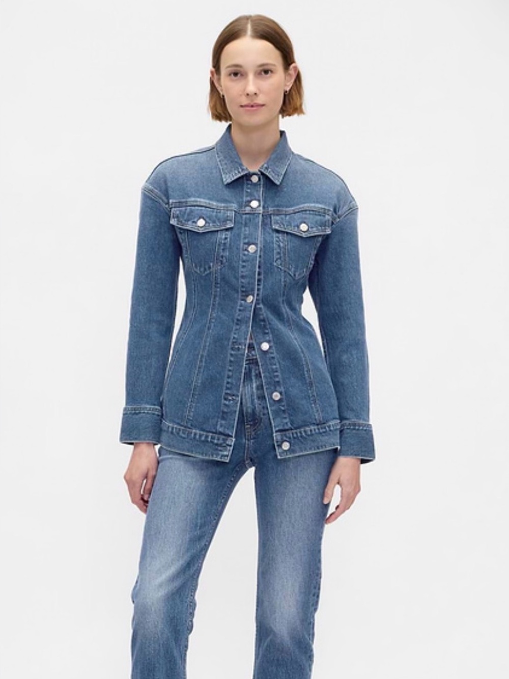 GAP Women's Contour Longline Denim Jacket